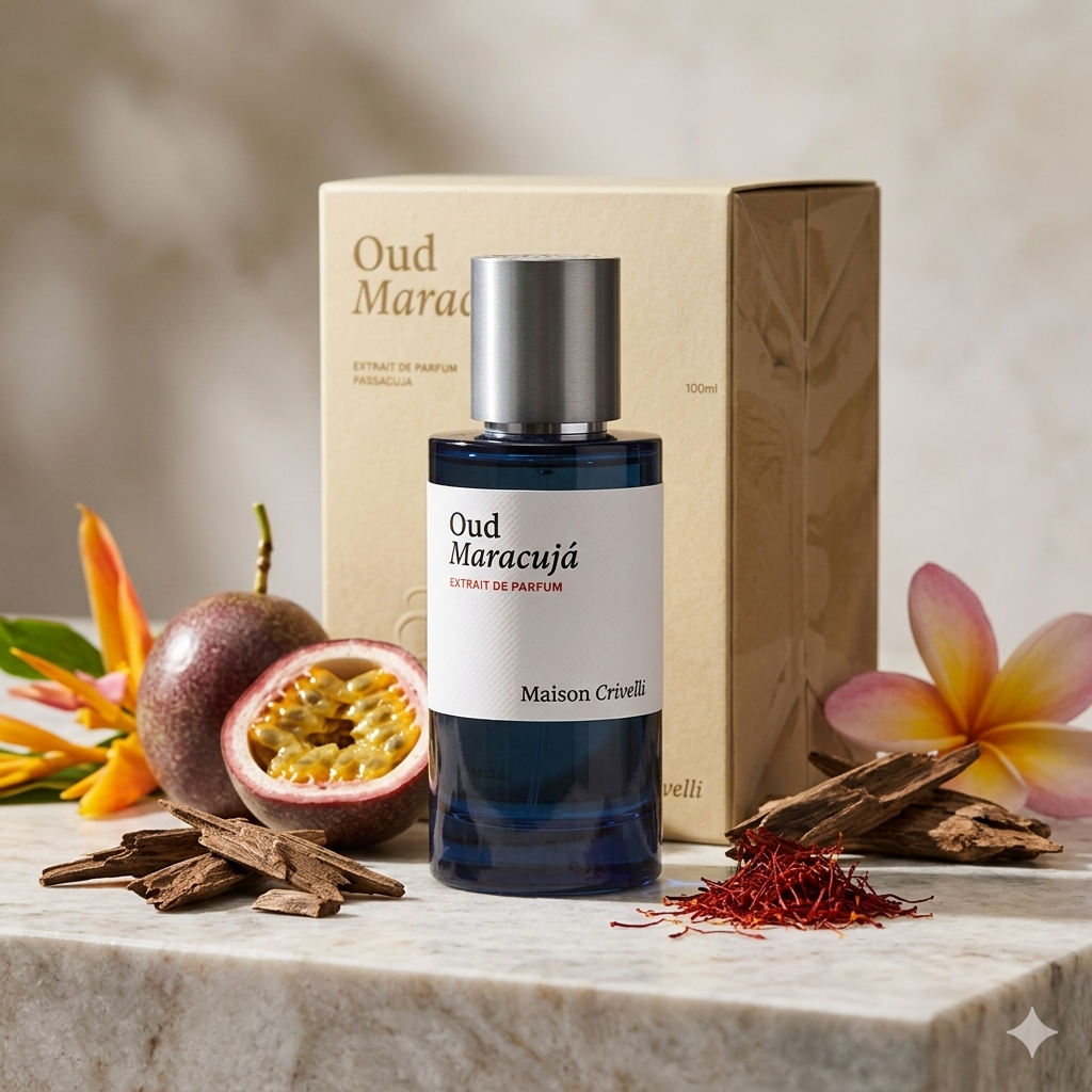 Maison Crivelli Luxury Oud Maracuja Perfume 50ml/100ml Long Lasting Elegant Oriental Floral Woody Scent with 6 Unique Fragrance